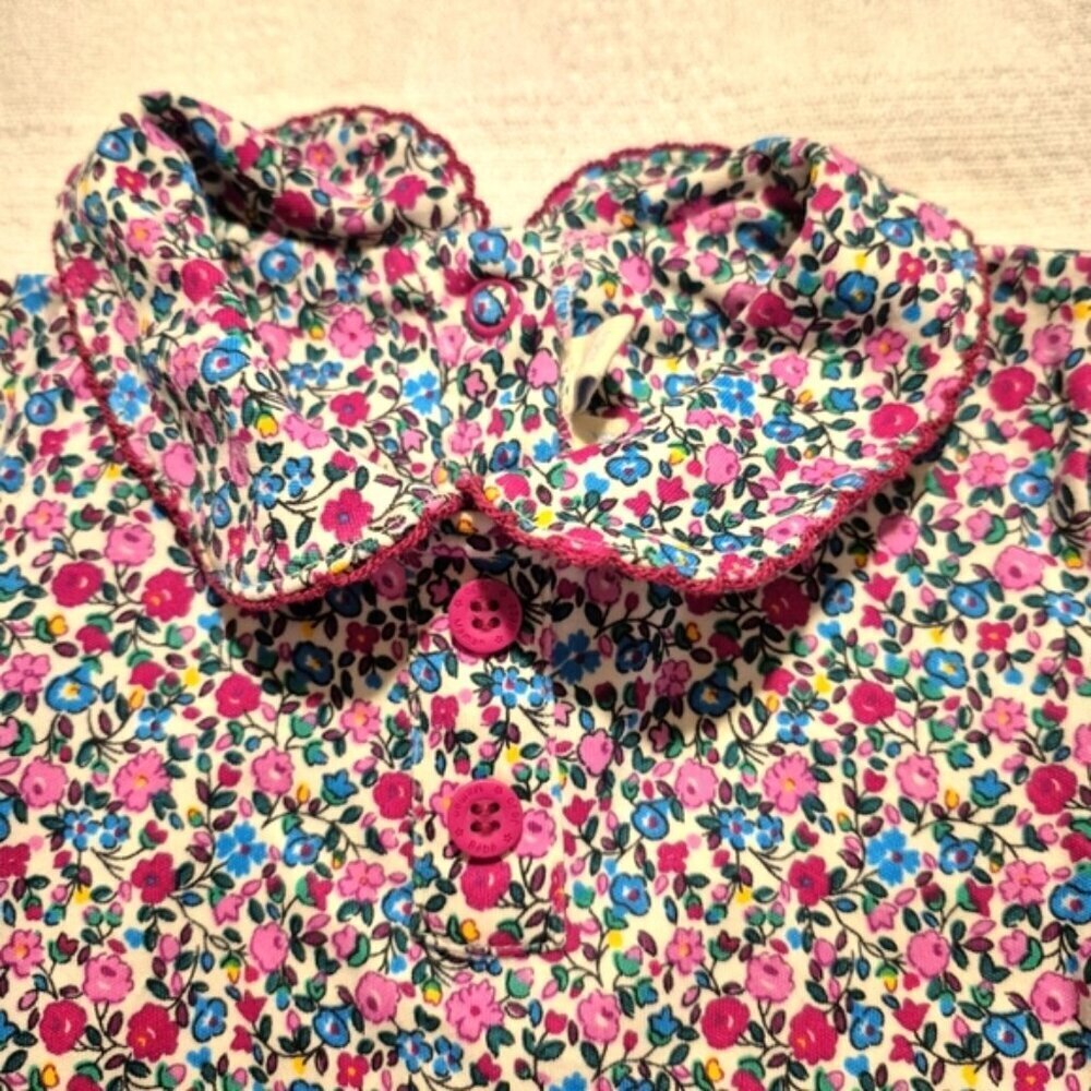 Jojo Maman Bébé girls size 3-6 months floral bodysuit EUC - Picture 3 of 6